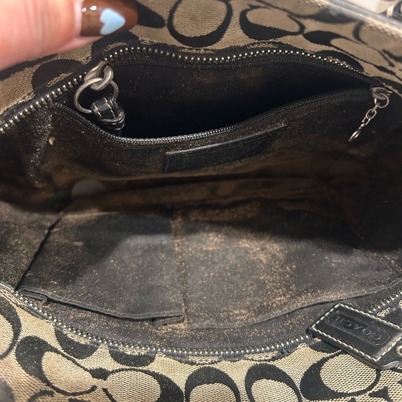 Coach Black and Cream Eyelet Tote - Picture 6 of 7